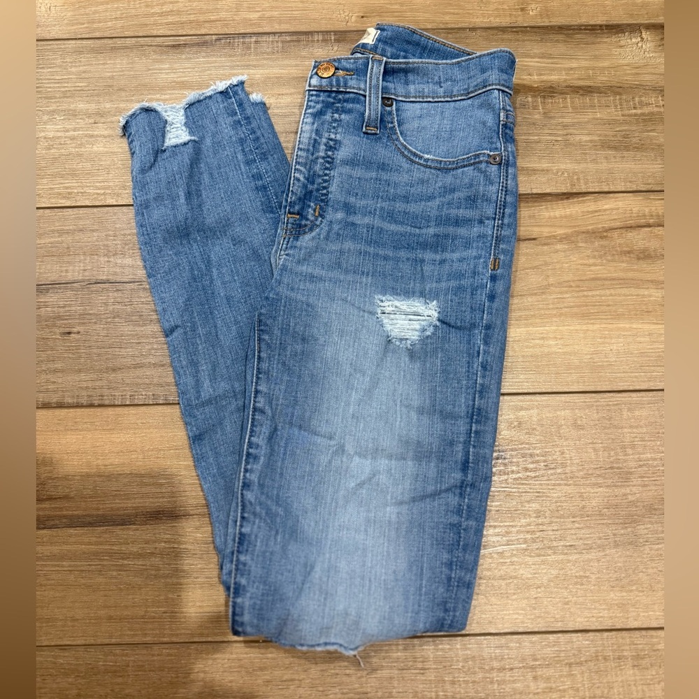 Women’s Madewell Light Blue 9” High Rise Skinny Distressed Jeans